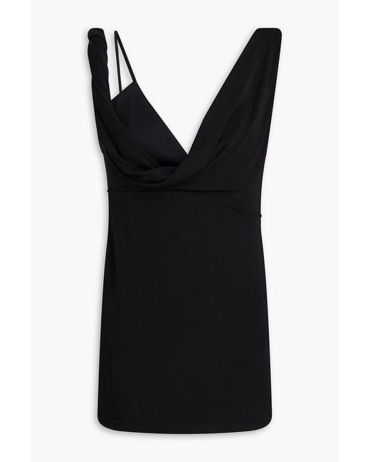 Totême Black Draped Jersey Top