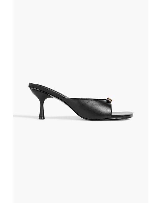 Jonathan Simkhai Black Carey Buckled Leather Mules