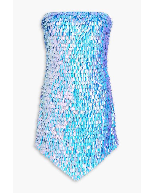 retroféte Blue Valley trägerloses minikleid aus tüll mit pailletten