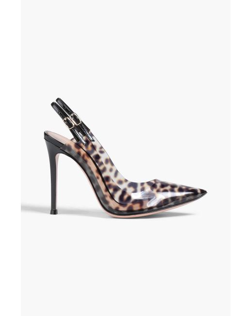 Gianvito Rossi Kylie Leopardprint Pvc Slingback Pumps in Metallic