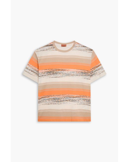 Missoni Orange Striped Cotton-Jersey T-Shirt for men