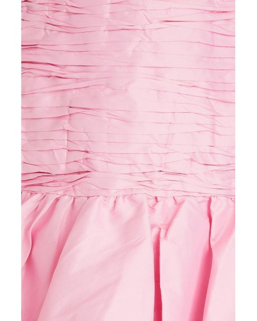 Aje. Pink Bijou Ruffled Pleated Taffeta Mini Dress