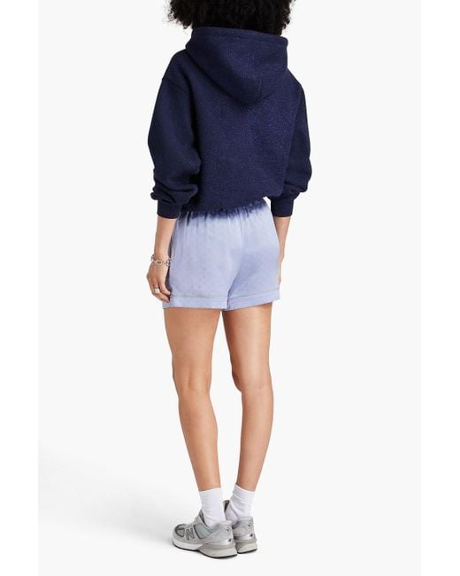 T By Alexander Wang Blue Silk-jacquard Shorts