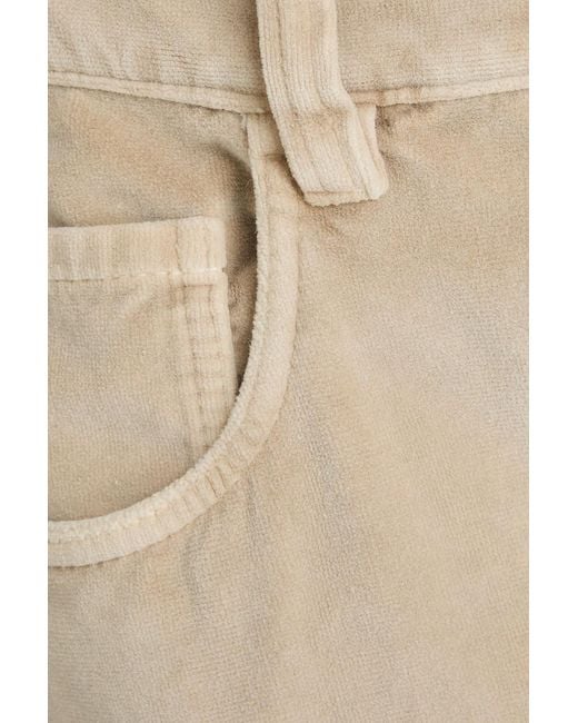 Brunello Cucinelli Natural Cotton-Velvet Straight-Leg Pants