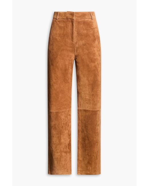 Arma Orange Suede Straight-leg Pants