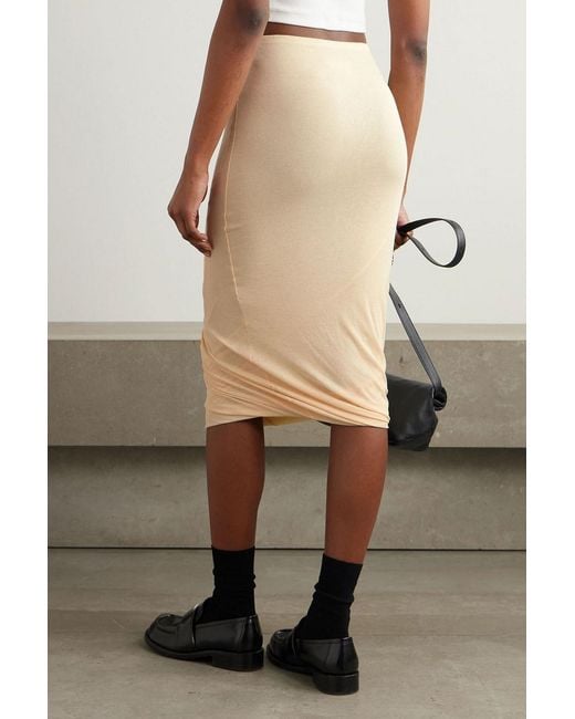 Jil Sander Natural Cotton-Crepe Midi Skirt