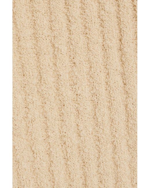 Totême Natural Ribbed Bouclé-Knit Wool-Blend Midi Dress