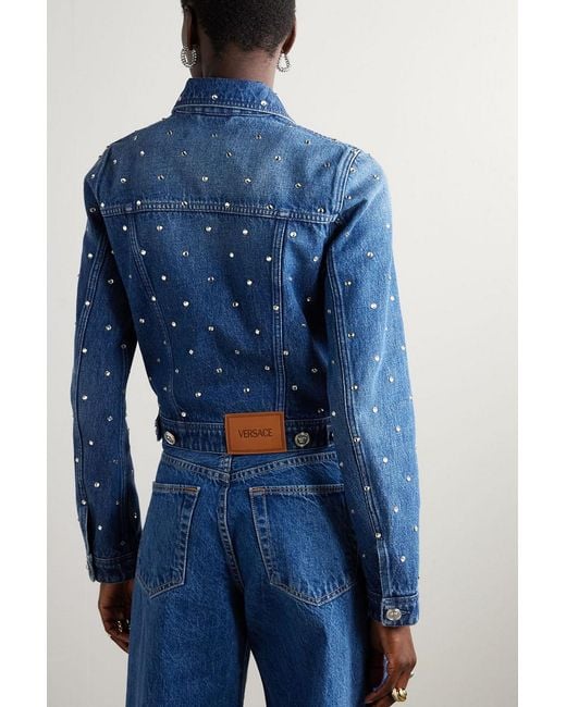 Versace Blue Studded Denim Jacket