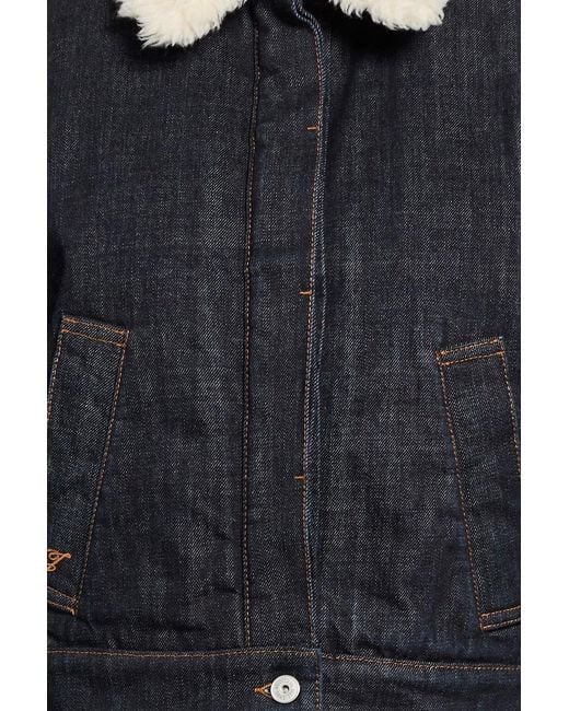 Jacquemus Blue The Ovalo Fleece-trimmed Denim Jacket
