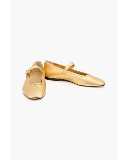 Le Monde Beryl Metallic Leather Mary Jane Flats