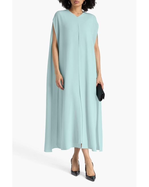 Roksanda Blue Fyera Cape-effect Crepe Midi Dress