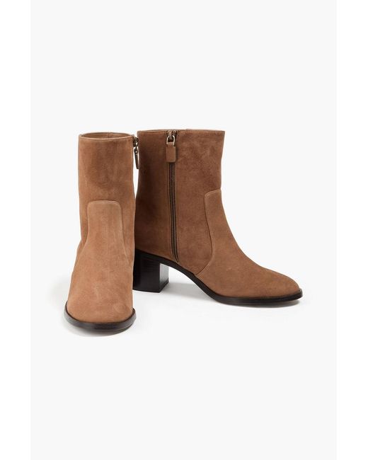 Stuart Weitzman Brown Esme Suede Ankle Boots