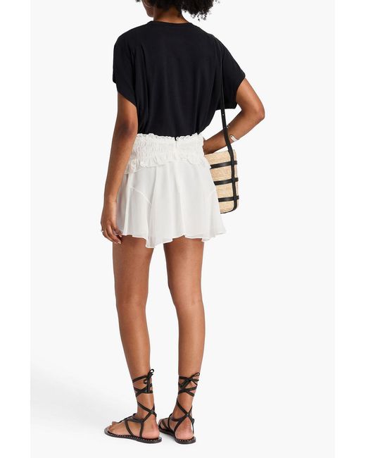 Isabel Marant White Tripsy Ruffled Silk-georgette Mini Skirt