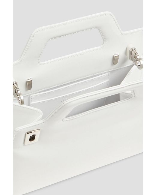 Ferragamo White Wanda Glossed-leather Tote