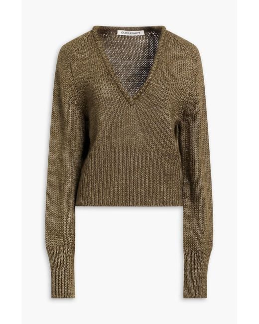 Our Legacy Green Silk And Wool-Blend Sweater