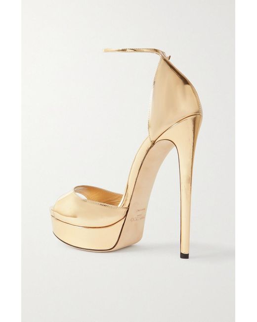 Jimmy Choo Metallic Max 150 Leather Platform Sandals