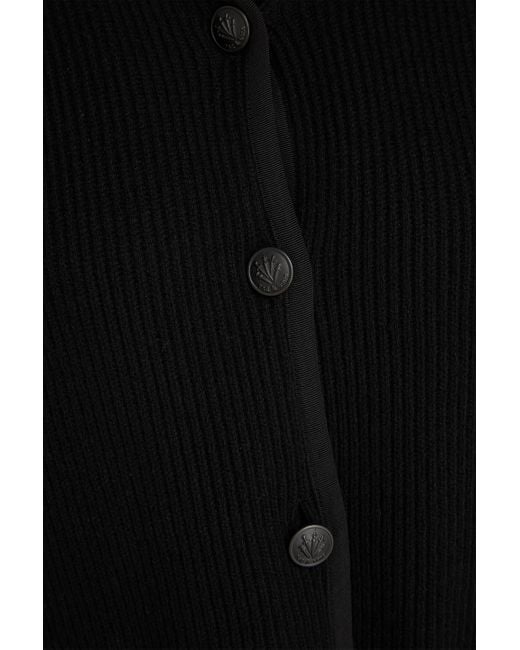 Rag & Bone Black Nancy Ribbed Merino Wool-Blend Cardigan