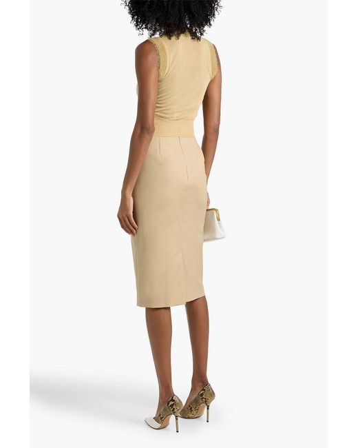 Max Mara Natural Eden Cotton-Blend Pencil Skirt