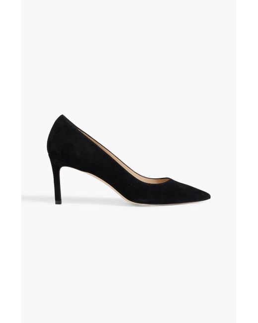 Stuart Weitzman Black Leigh 75 Suede Pumps