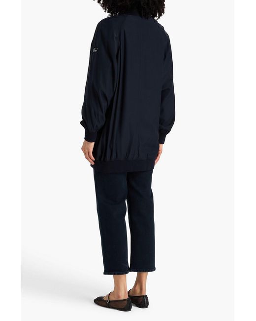 FRAME Blue Silk-Satin Bomber Jacket