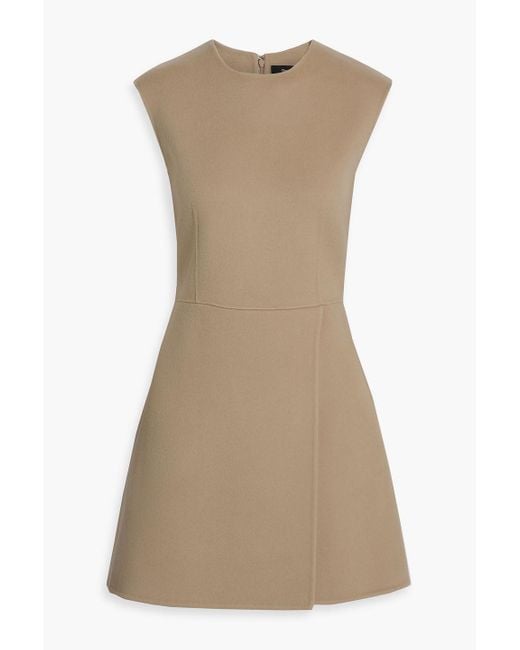 Theory Wool And Cashmere-Blend Felt Mini Dress in Brown | Lyst