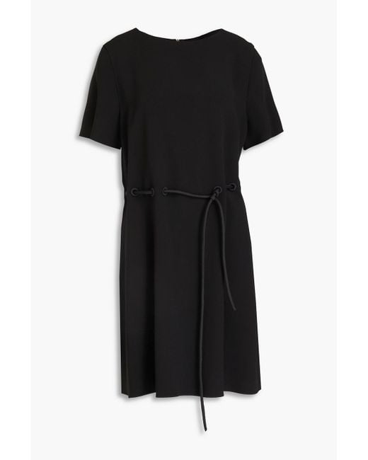 Emporio Armani Black Belted Crepe Mini Dress