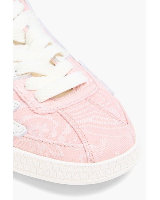 Amiri Pink Pacific Appliquéd Denim Sneakers