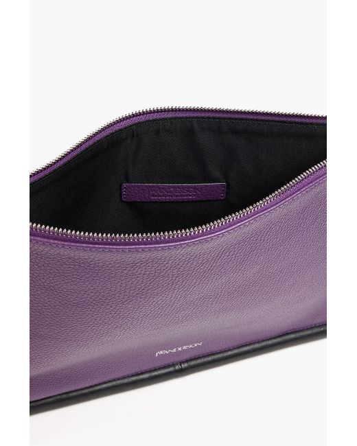 J.W. Anderson Purple Bumper Two-Tone Pebbled-Leather Pouch