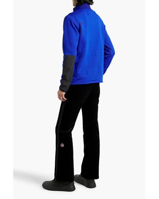 Aztech Mountain Blue Shell-paneled Fleece Half-zip Base Layer for men
