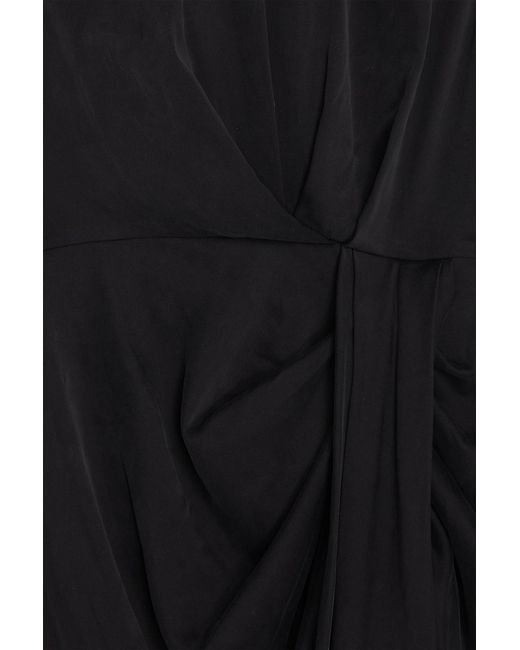 Zimmermann Black Draped Silk-Blend Mini Dress