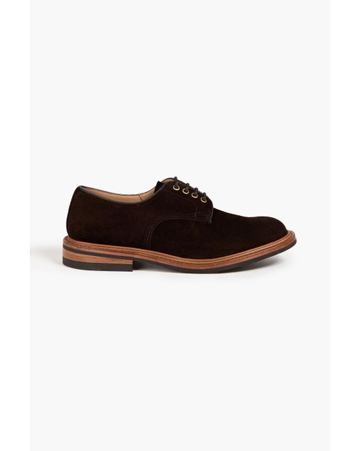 Tricker's Brown Suede Derby Shoes for men