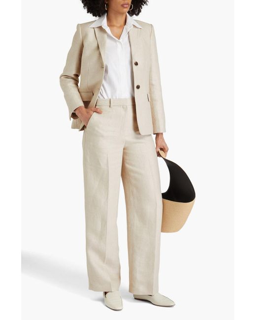 Theory White Hose mit weitem bein aus leinen
