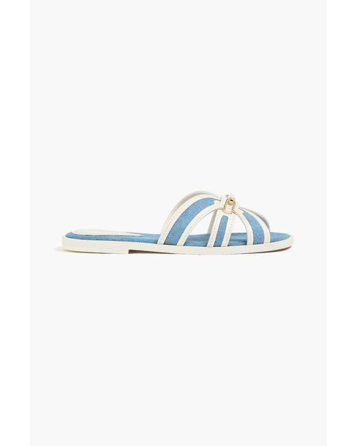 Zimmermann Blue Leather And Denim Sandals