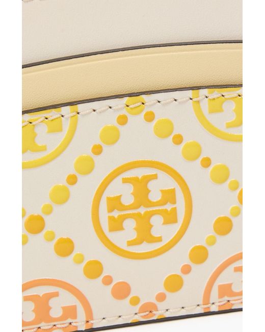 Tory Burch Natural Printed Leather Cardholder