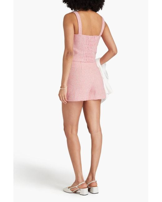 Maje Pink Shorts aus tweed aus einer baumwollmischung mit metallic-effekt