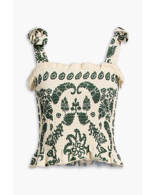 Sandro Green Cropped Printed Jersey Top