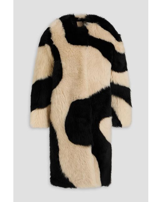 Zimmermann Black Two-Tone Shearling Coat