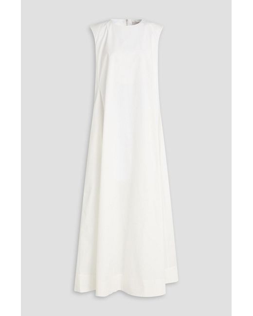 REMAIN Birger Christensen White Cotton-Blend Poplin Maxi Dress
