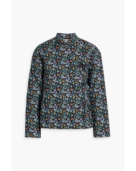 Rixo Black Rhae Quilted Floral-print Cotton Jacket