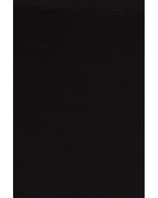 IRO Black Jazz Ribbed Wool-jersey Skirt