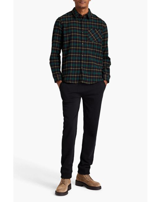 A.P.C. Black Checked Cotton-blend Flannel Overshirt for men