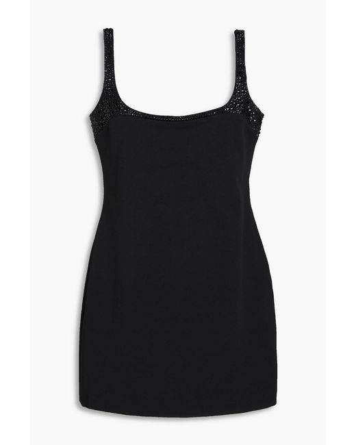 16Arlington Black Crystal-Embellished Jersey Mini Dress