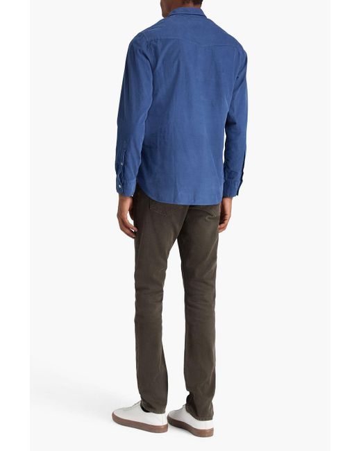 Officine Generale Hemd "lipp" aus cord aus einer baumwoll-lyocellmischung in Blue für Herren