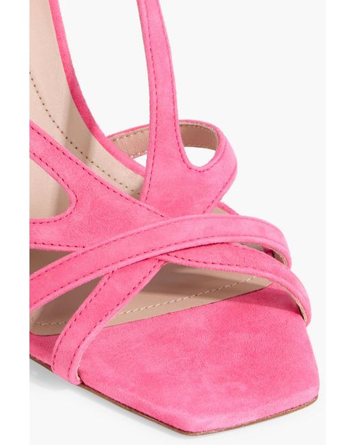 Balmain Pink Ruby Suede Sandals