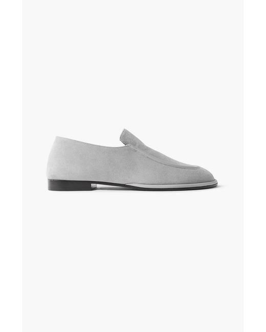 Neous White Polaris Leather-Trimmed Suede Loafers