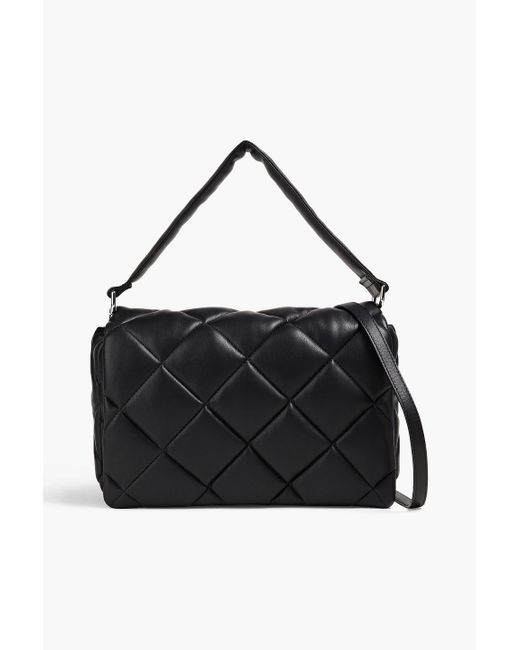 Stand Studio Black Wanda Mini Quilted Faux-leather Clutch
