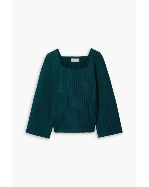 Mara Hoffman Green Jocelyn Ribbed Cotton-blend Sweater