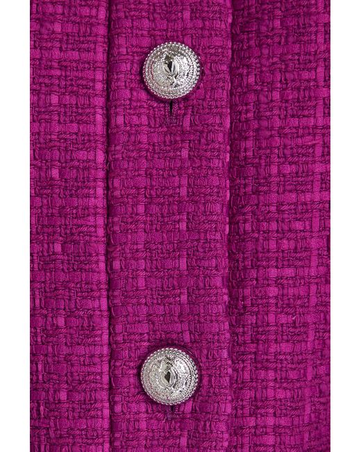 Maje Purple Cotton-blend Tweed Jacket