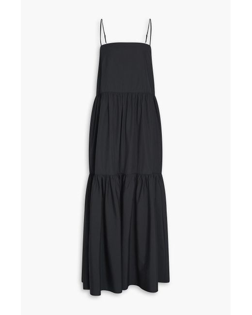 Rag & Bone Black Sage Tiered Cotton-Poplin Maxi Dress