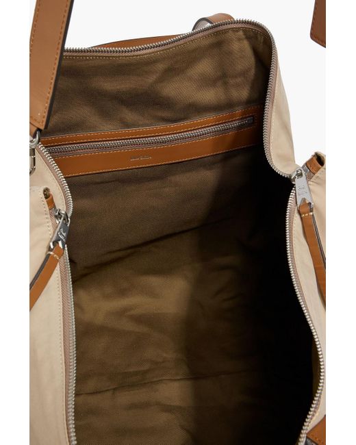 Paul Smith Natural Leather-Trimmed Twill Duffle Bag for men